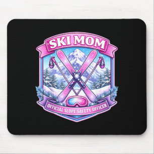 Mousepad Mãe esquiadora oficial de segurança da pista no di