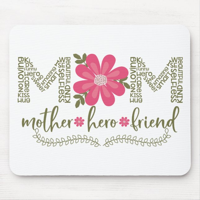 Mousepad Mãe-mãe-herói-amigo_Floral (Frente)