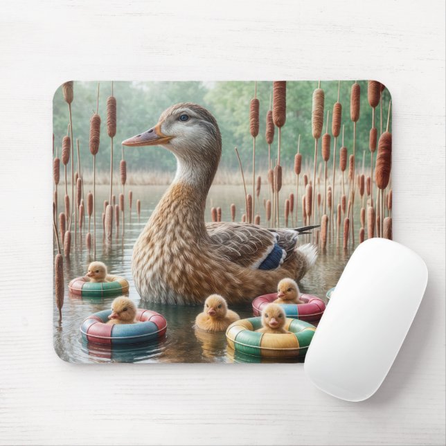 Mousepad Mãe Mallard Duck Com Duelos (Com mouse)