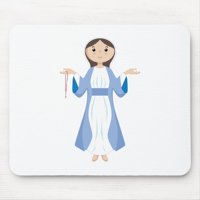 Mousepad Mãe Mary com Rosary (Frente)