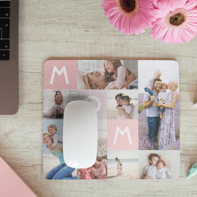Mousepad Mãe Moderna Colagem de Fotografias Colage Família  (Criador carregado)