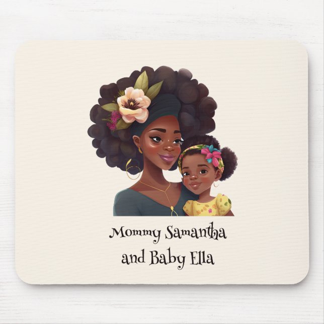 Mousepad Mãe negra personalizada e filha (8) (Frente)