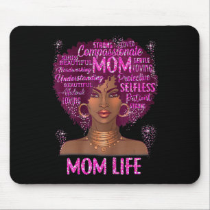 Mousepad Mãe negra vida de mãe afro-americana feliz