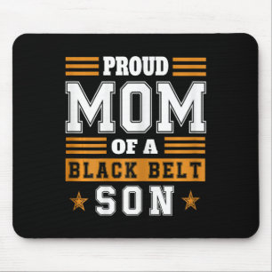 Mousepad Mãe Orgulhosa de Karatê Feminino Faixa Preta Filho