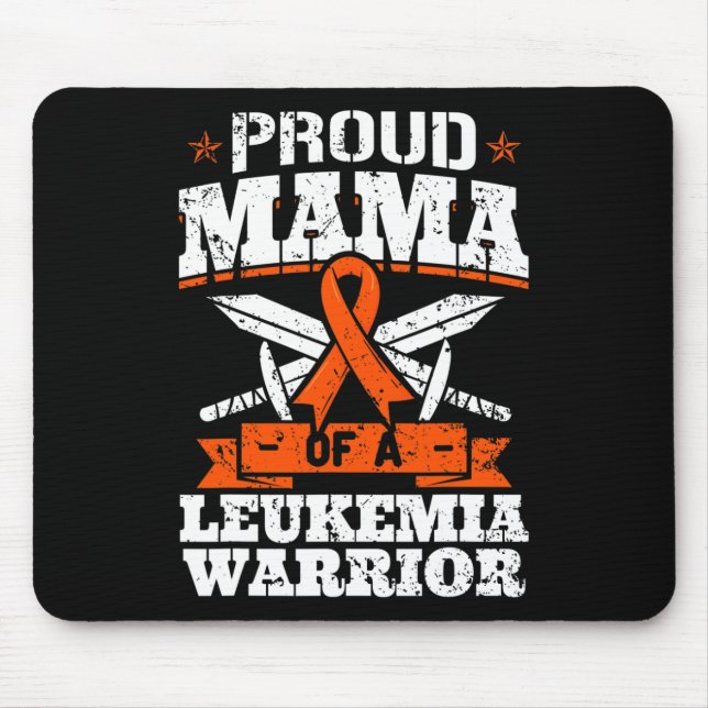 Mousepad Mãe Orgulhosa De Um Guerreiro De Leucemia Mãe Conh (Frente)