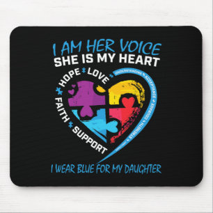 Mousepad Mãe Pai Eu Visto Azul Para Meu Autismo Filha