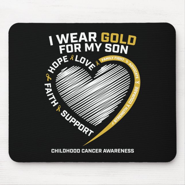 Mousepad Mãe Pai Eu Visto Dourado Para Meu Filho Cancer De  (Frente)