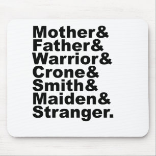 Mousepad Mãe & Pai & Guerreiro & Coroa & Ferreiro & Donzela