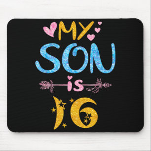 Mousepad Mãe pai mamãe papai feliz aniversário filho tem 16