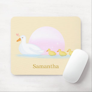 Mousepad Mãe Pata Nadando Com Sua Família