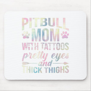 Mousepad Mãe Pitbull Feminina Com Tatuagens Olhos Bonitos C