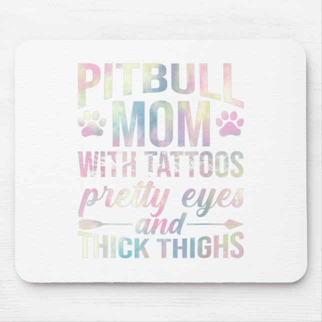Mousepad Mãe Pitbull Feminina Com Tatuagens Olhos Bonitos C (Frente)