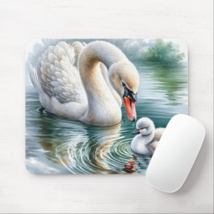 Mousepad Mãe Swan com Cygnet