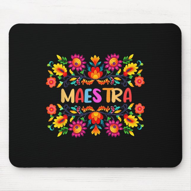 Mousepad Maestra Cinco De Mayo Professor mexicano espanhol (Frente)