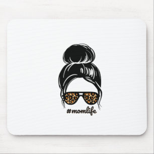 Mousepad Mãezinha Mãe Vida com óculos de sol-leopardo-mãe