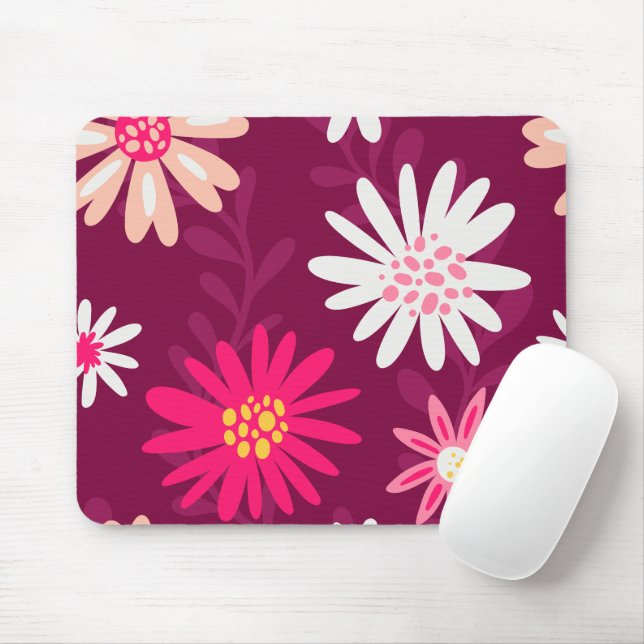 Mousepad Magenta Daisy Design (Com mouse)