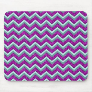 Mousepad Magenta Foil e Teal ZigZag Padrão