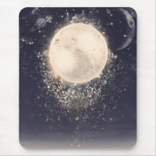 Mousepad Magia da Lua dos Sonhos Faíscas Cósmicas