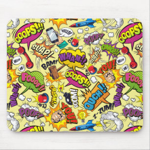 Mousepad Magia do mouse com Pop de arte em quadrinhos retrô