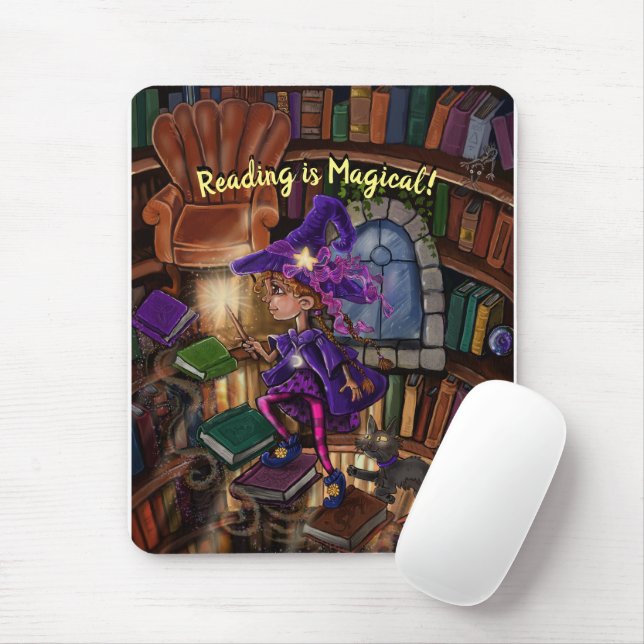 Mousepad Magia na Biblioteca 'Ler é Mágico' (Com mouse)