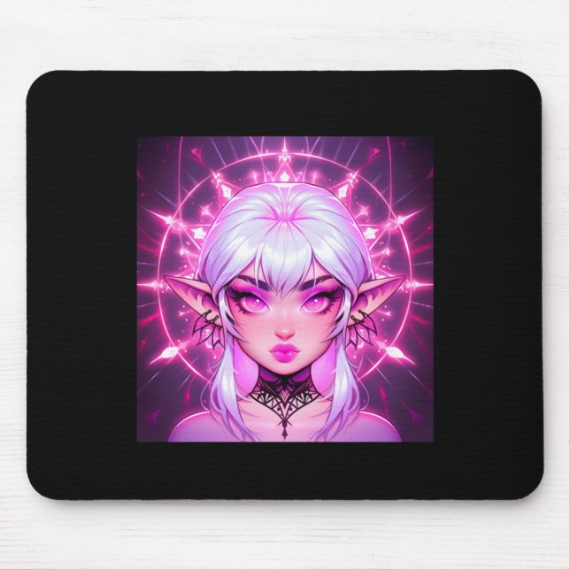 Mousepad Magic Fantasy Elf Anime Girl Sticker (Frente)