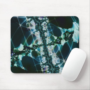 Mousepad Mágica Arte Fractal Azul e Verde