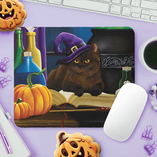 Mousepad Mágica Roxo de Bruxas do Halloween (Criador carregado)