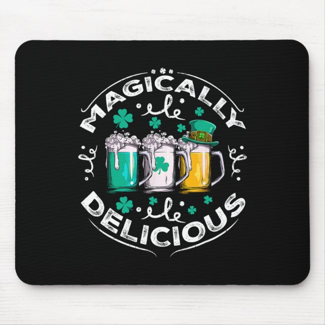Mousepad Magicamente Delicioso Dia de São Patrício Bebendo  (Frente)