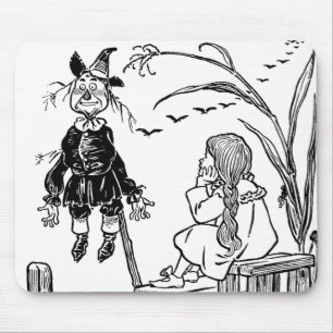 Mousepad Mágico de Oz Vintage, Dorothy Toto Encontra Espant