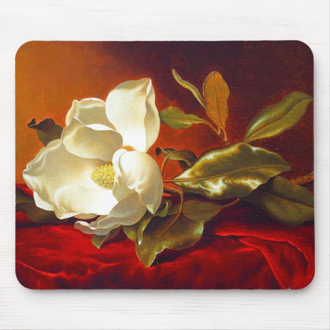 Mousepad Magnolia em Red Velvet Martin Johnson Heade (Frente)