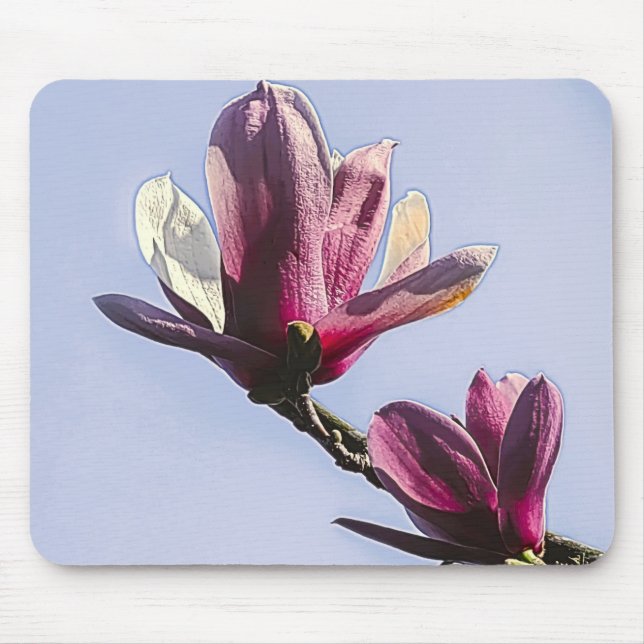 Mousepad Magnolia Vintage Floral Blossom Botânico Chic (Frente)