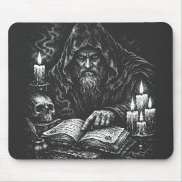 Mousepad Mago Estudando o Grimório — por BurnsInHell