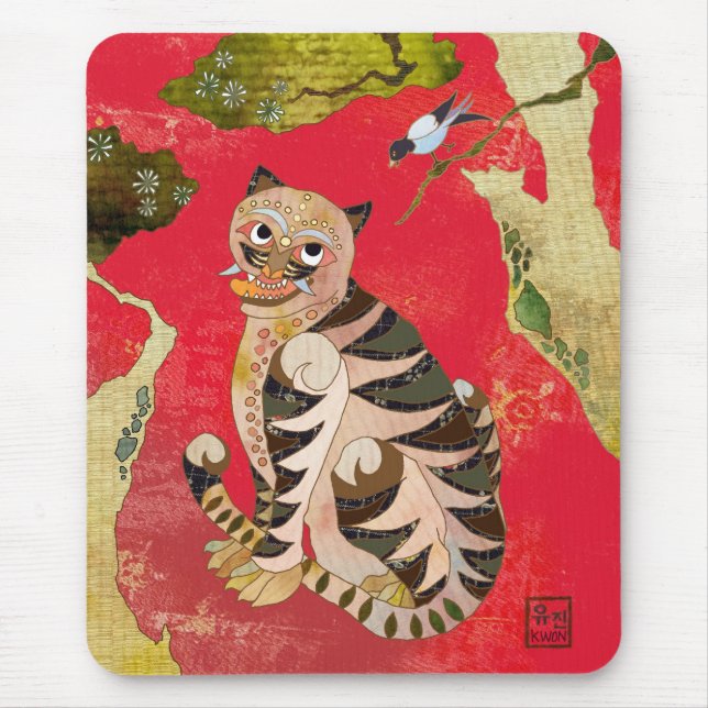 Mousepad Magpie e tigre: Arte popular coreana (Frente)