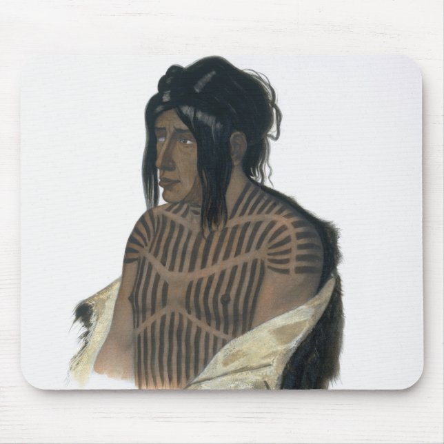Mousepad Mahsette-Kuiuab, chefe dos indianos do Cree, placa (Frente)