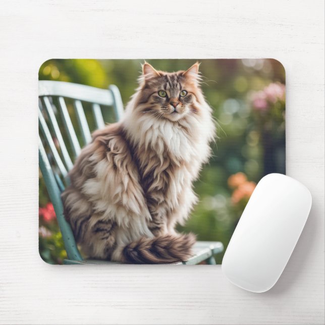 Mousepad Maine Coon Cat Na Cadeira (Com mouse)