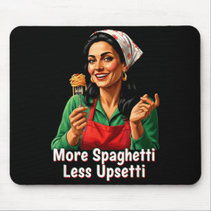 Mousepad Mais Espaguete Menos Camiseta Upsetti Mulheres Ita