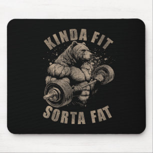 Mousepad Mais ou Menos em Forma Meio Gordo - Urso Engraçado