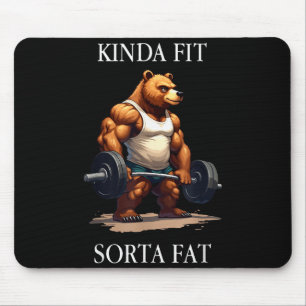 Mousepad Mais ou Menos em Forma Meio Gordo - Urso Engraçado