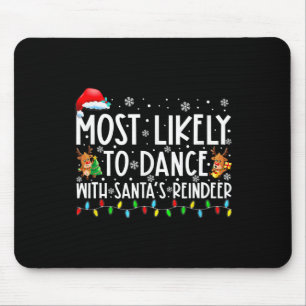 Mousepad Mais propensa a dançar com a família de renas de P