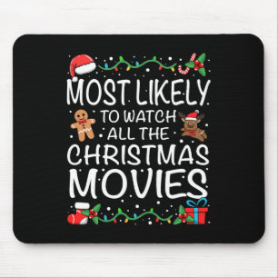 Mousepad Mais Propenso a Assistir aos Filmes de Natal Famíl