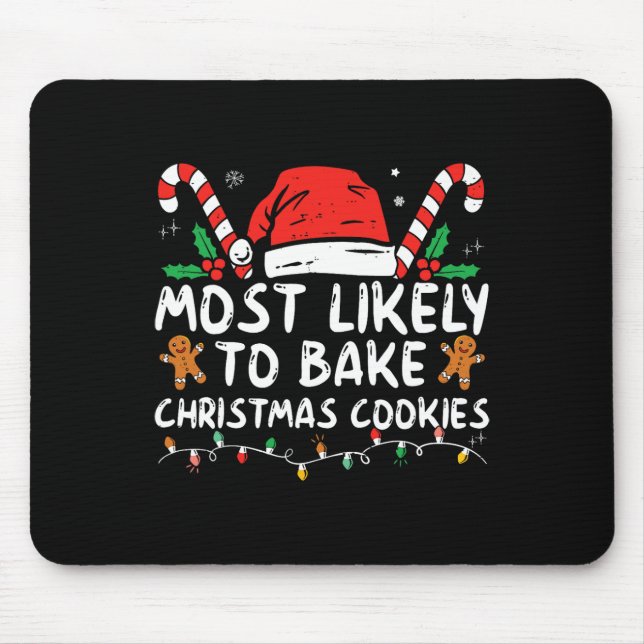 Mousepad Mais Propenso a Comprar Biscoitos de Natal (Frente)
