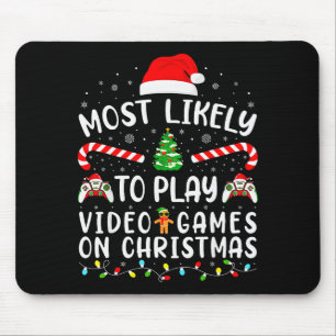 Mousepad Mais Propenso a Jogar Jogos de Vídeo no Natal Famí