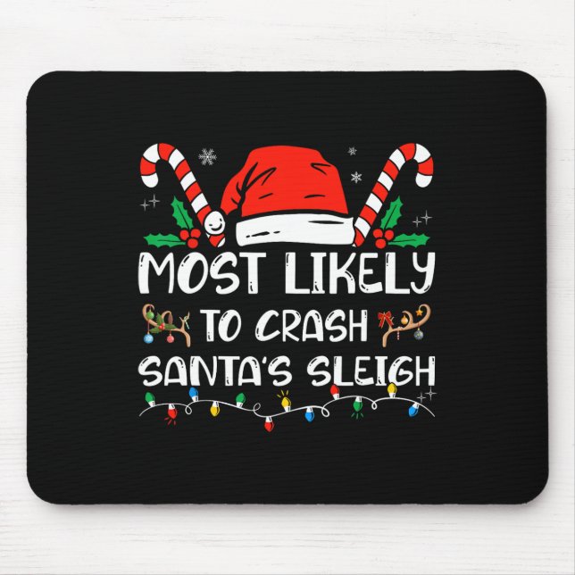 Mousepad Mais provável de travar Papais noeis Sleigh Matchi (Frente)