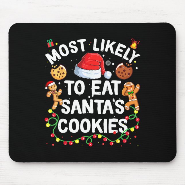 Mousepad Mais Provável Para Comer Famílias De Natal De Cook (Frente)