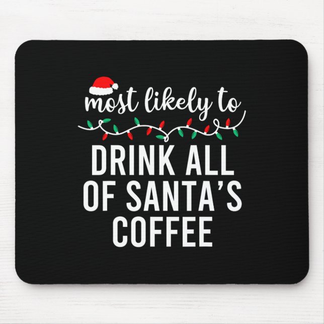 Mousepad Mais Provável Para O Pijama Familiar Fora De Natal (Frente)