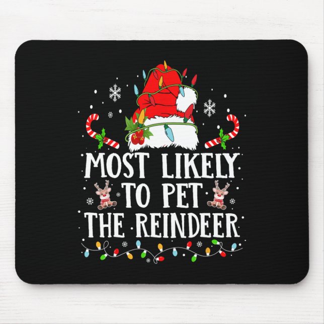 Mousepad Mais Provável Para Pet Da Família De Natal Da Rebe (Frente)