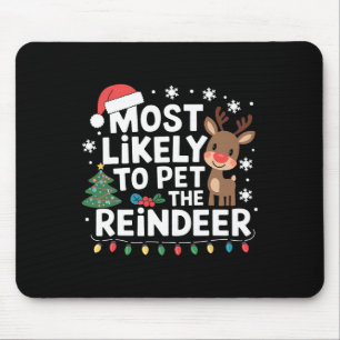 Mousepad Mais Provável Para Pet The Reindeer Family Christm