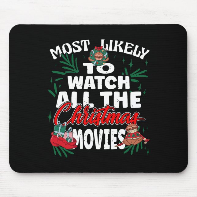 Mousepad Mais Provável Para Ver Todos Os Filmes De Natal Fa (Frente)