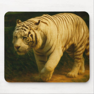 Mousepad Majestade Tigre Branca - Impressão de Arte de Vida