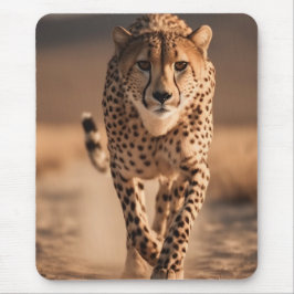 Mousepad Majestic Wild Cheetah Running Photo